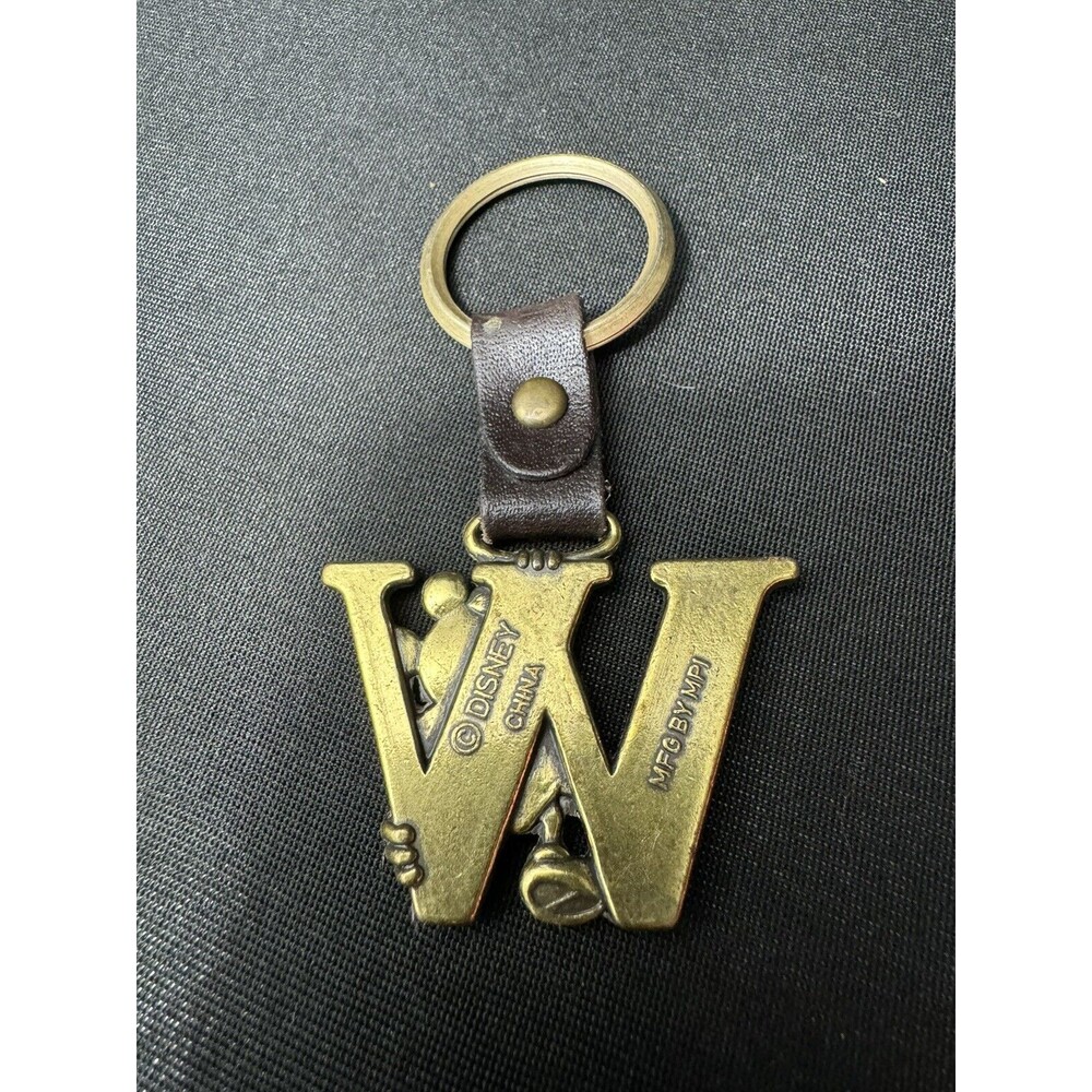 Pewter W Disney Key Chain Leather Travel Purse Trinket Mickey Mouse Nostalgia - Picture 2 of 5